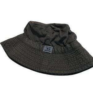 Diesel Bucket Hat Unisex 56 Black Excellent Denim Logo Patch Streetwear 93243